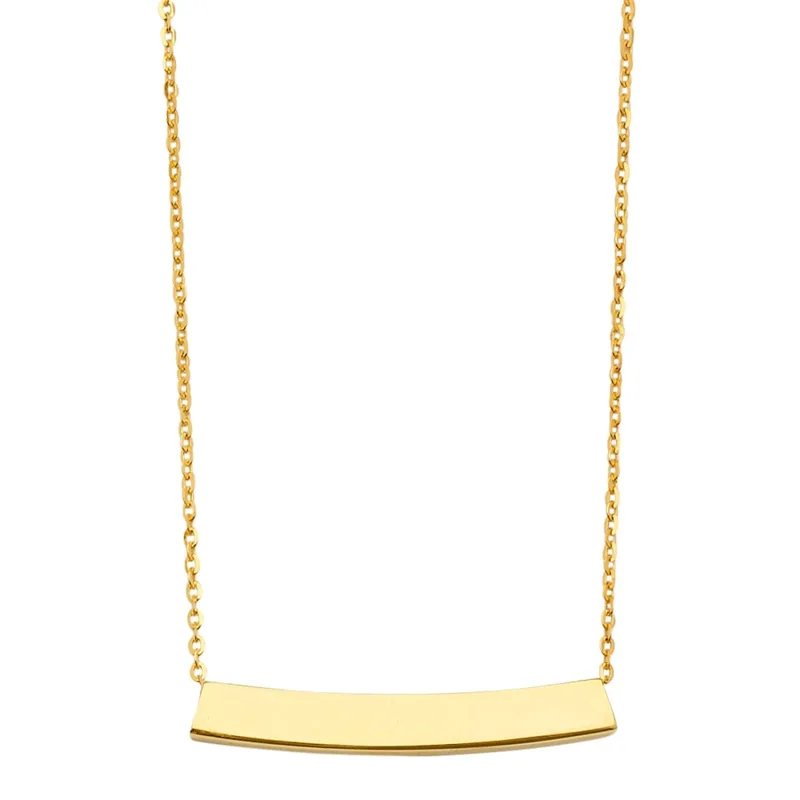 14KY Moving ID Bar Light Chain Necklace