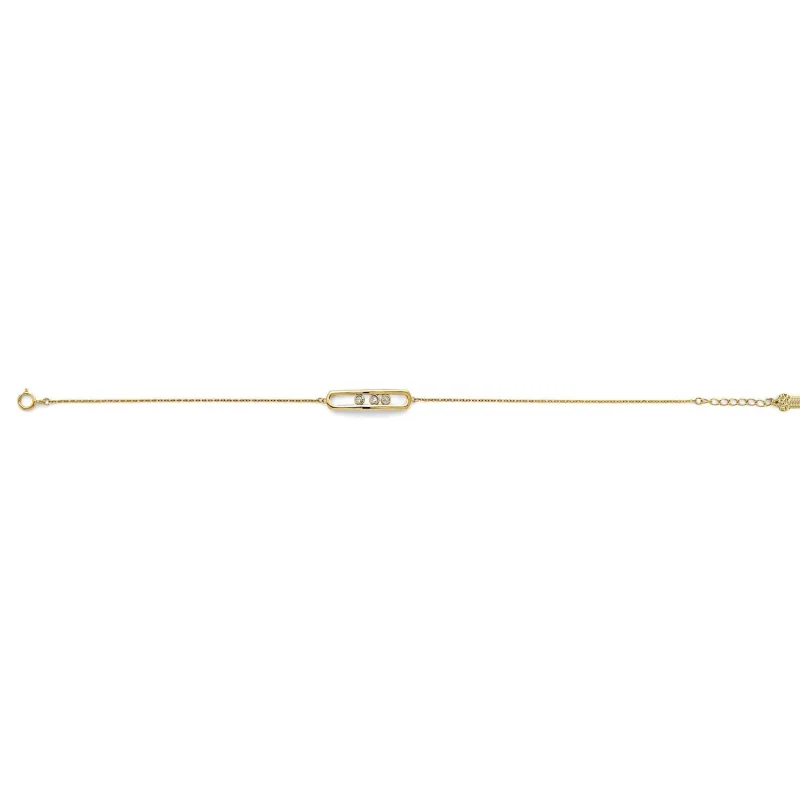 14KY CZ Center ID Bracelet