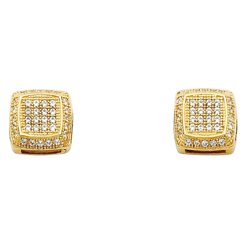 14KY SQUARE CZ EARRINGS (ER315)