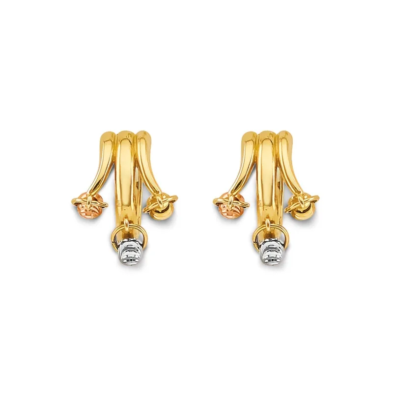14K 3C Huggies Earring