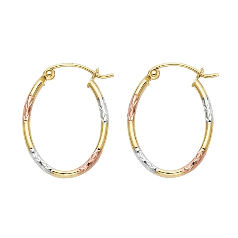 14K 3C RD TUBE OVAL HOOP (15X19MM)