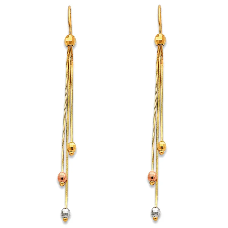 14K 3C HANGING EARRINGS (ER372)