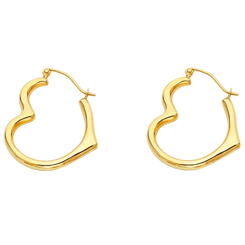 14KY HOLLOW HEART EARRING (SML)