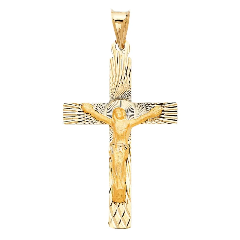 14KY CRUCIFIX STAMP PENDANT