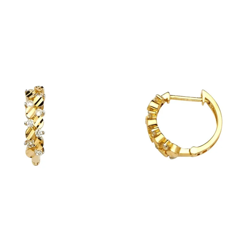 14KY CZ HUGGIES EARRING