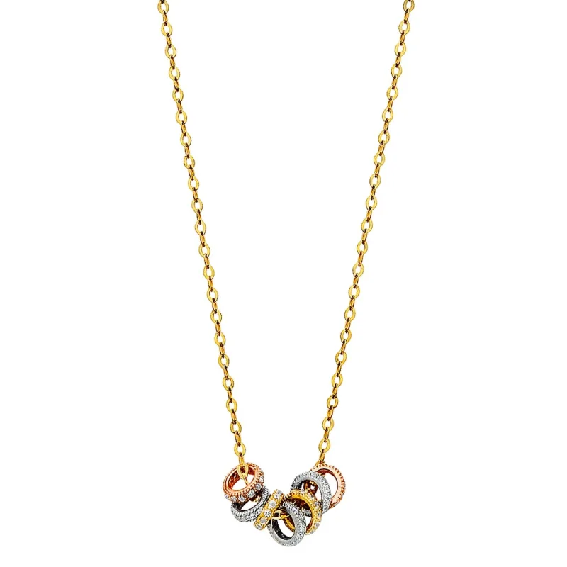 14K 3C CIRCLE NECKLACE
