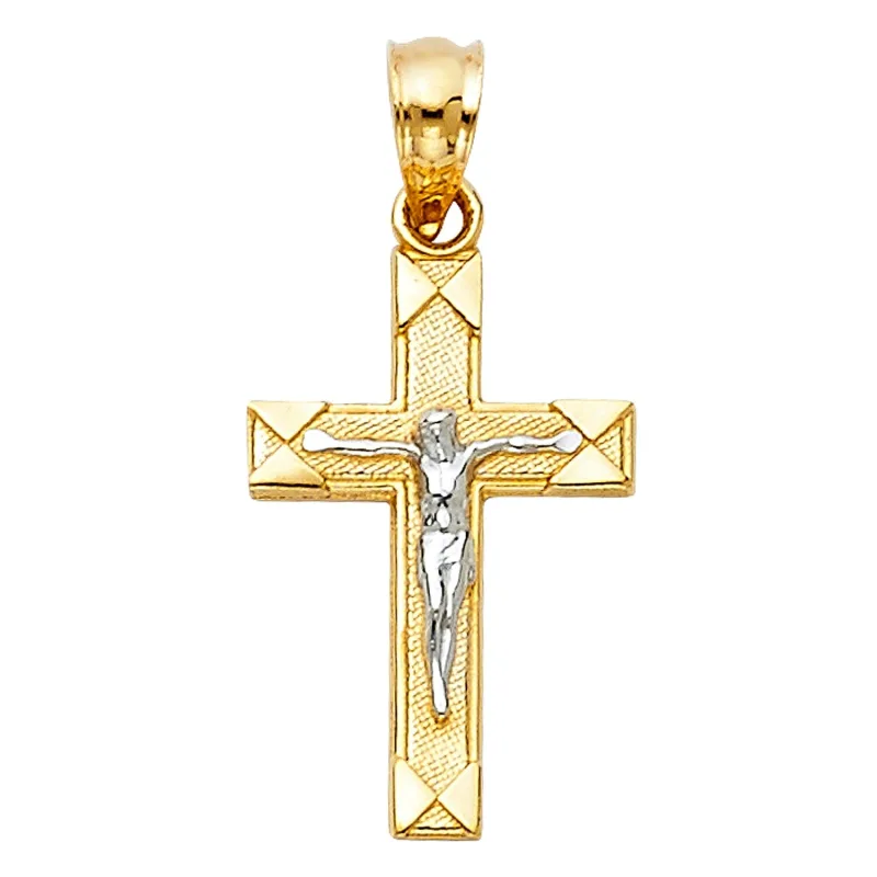 14K 2T CRUCIFIX (10X25 MM)