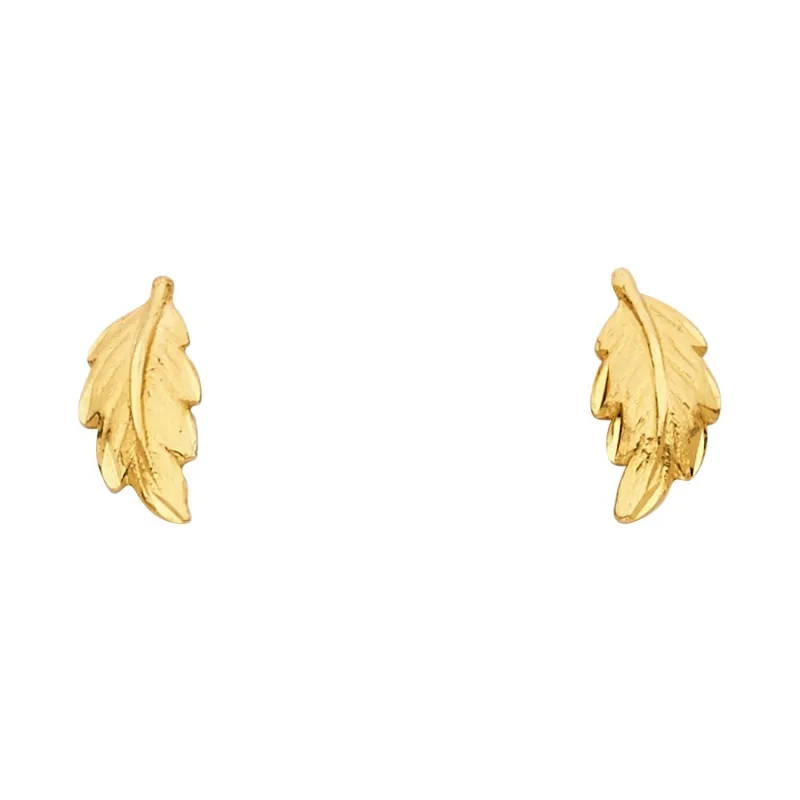 14KY SM LEAF POST EAR