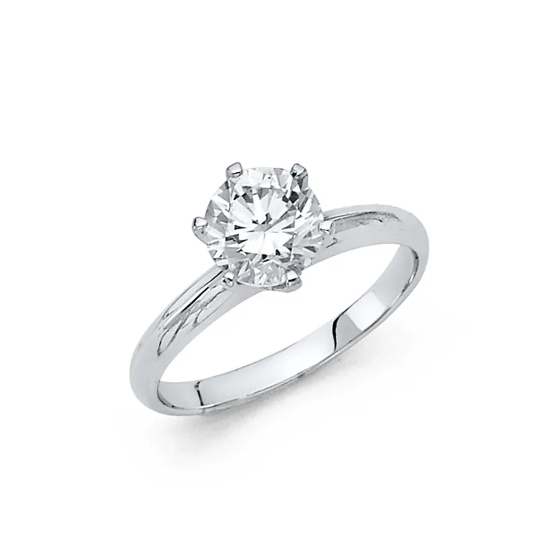 14KW CZ ENGAGEMENT RING (RG17W)