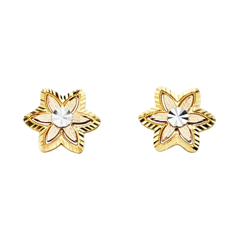 14K 3C FLOWER POST EARRING