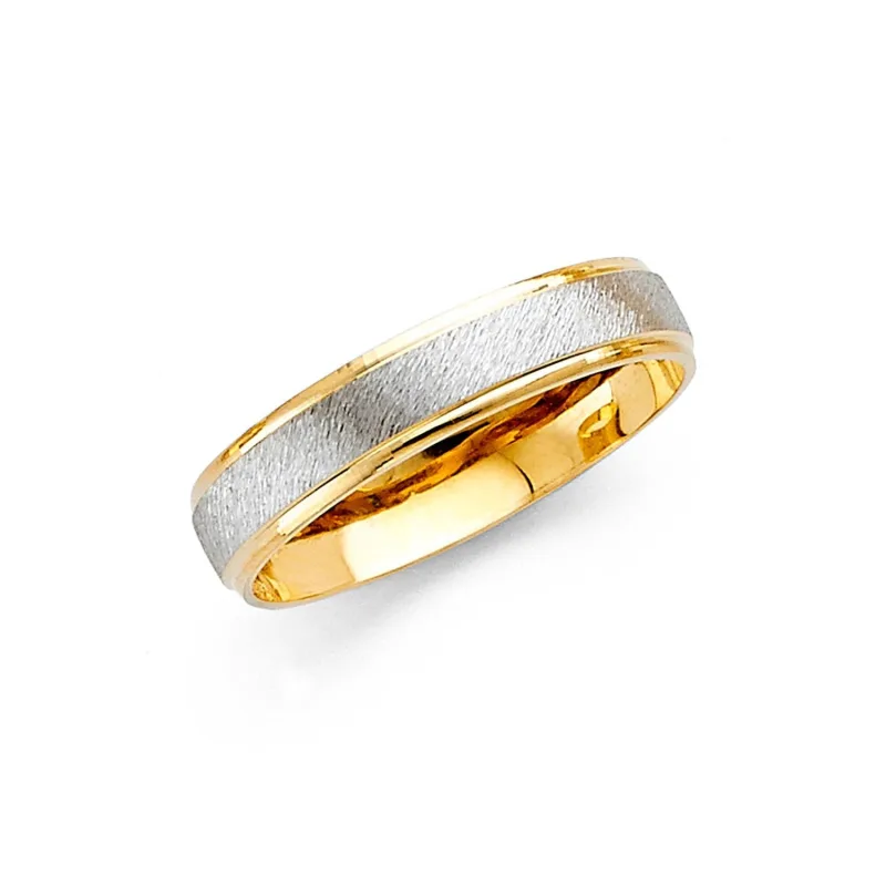 14K 2T 4MM F-CUT WED BAND SZ 7