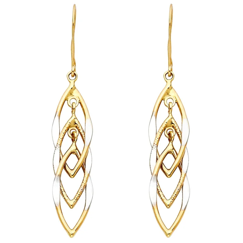 14K 2T MUL HANG HOL DESIGN TUB EAR