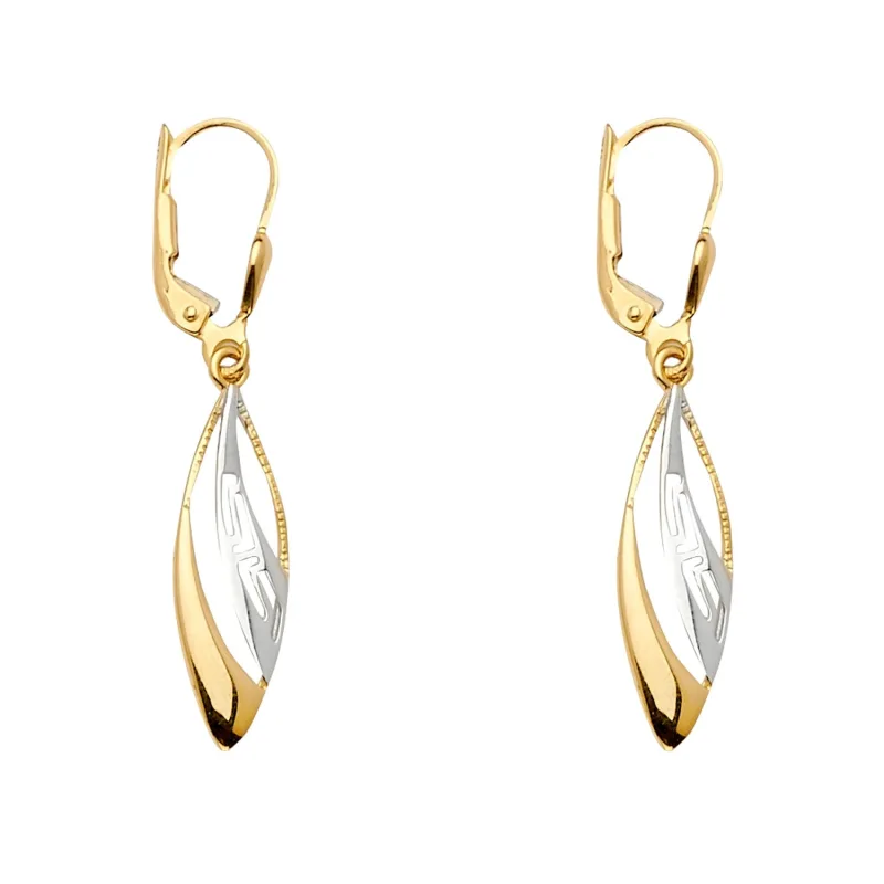 14K 3Color Fancy Dangling Earring