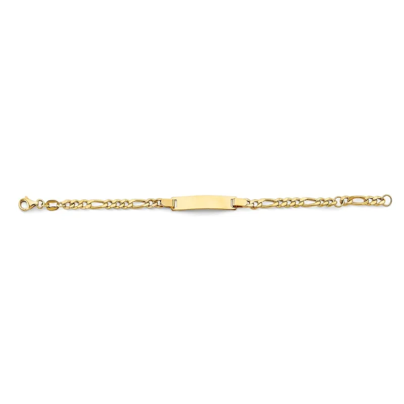 14KY Hollow Figaro Baby ID Bracelet