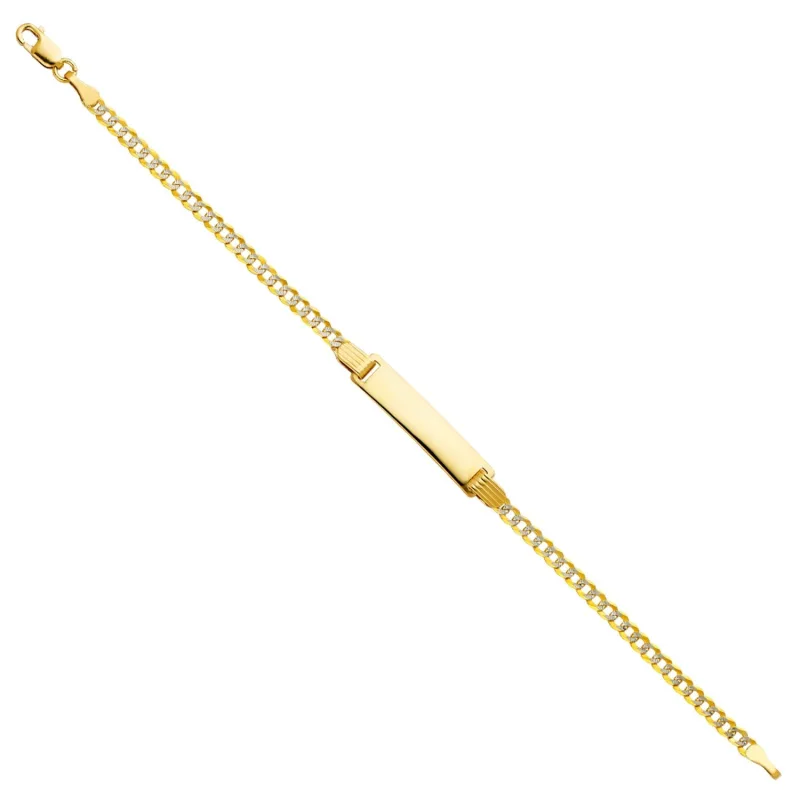 14K 060 CUBAN WP BABY ID BRACELET