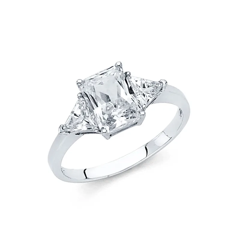 14KW CZ ENGAGEMENT RING (RG36W)
