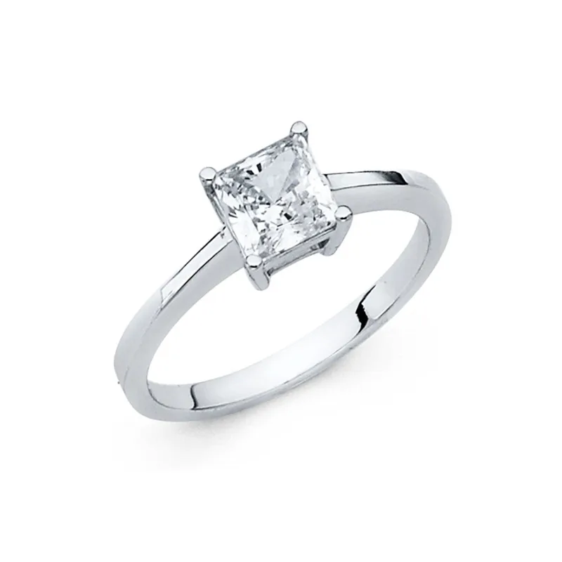14KW CZ ENGAGEMENT RING (RG7W)