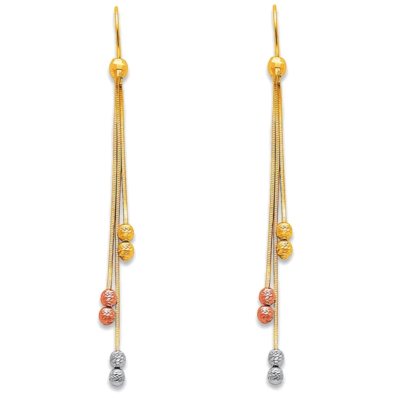 14K 3C HANGING EARRINGS (ER368)