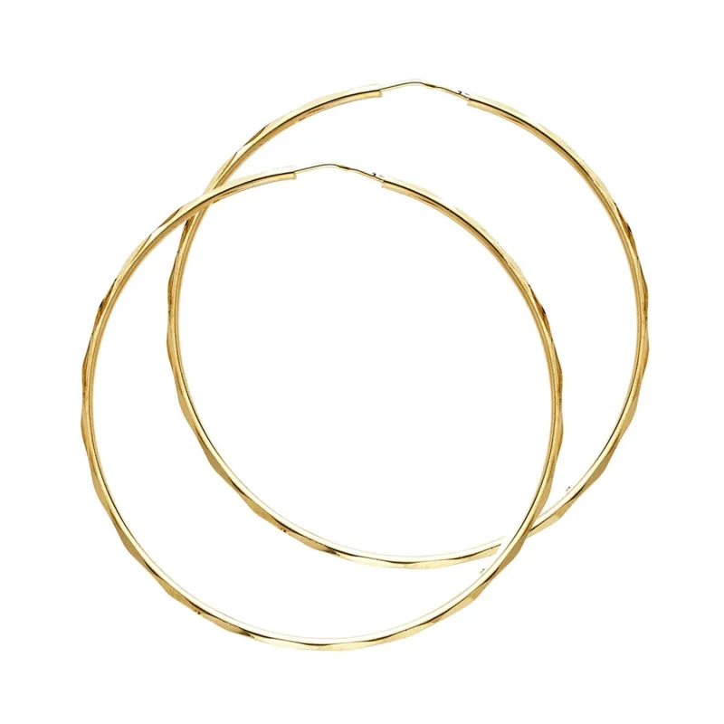 14KY 1.5MM FACETED RD TB HOOP (35MM)