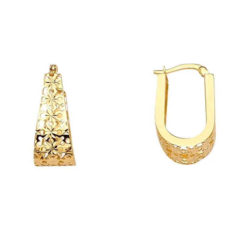 14KY Filigree U Shape Earring