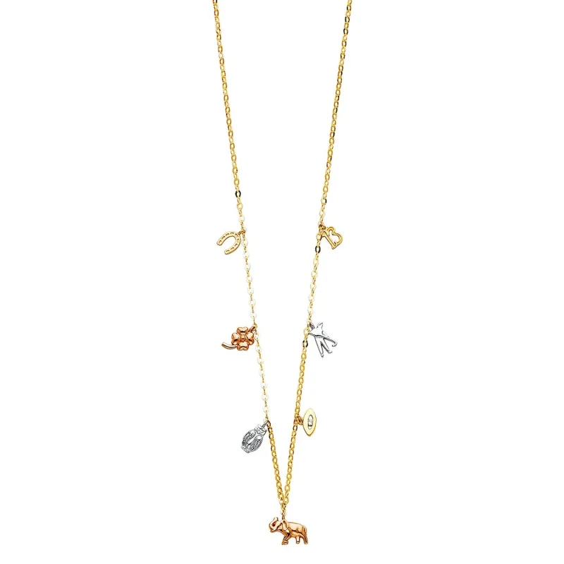 14K 3C LUCKY CHAIN NECKLACE