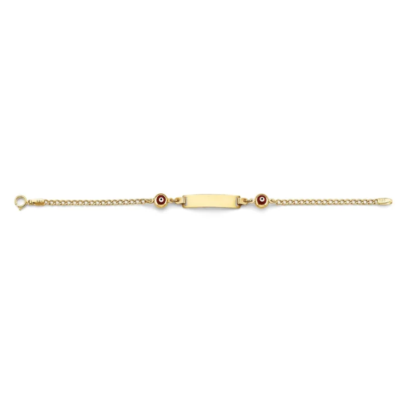 14KY Baby ID Bracelet w/ Evil Eye