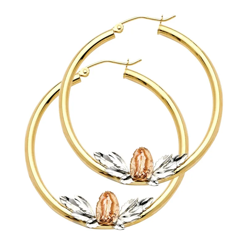 14K 3C GUADALUPE HOOP EAR