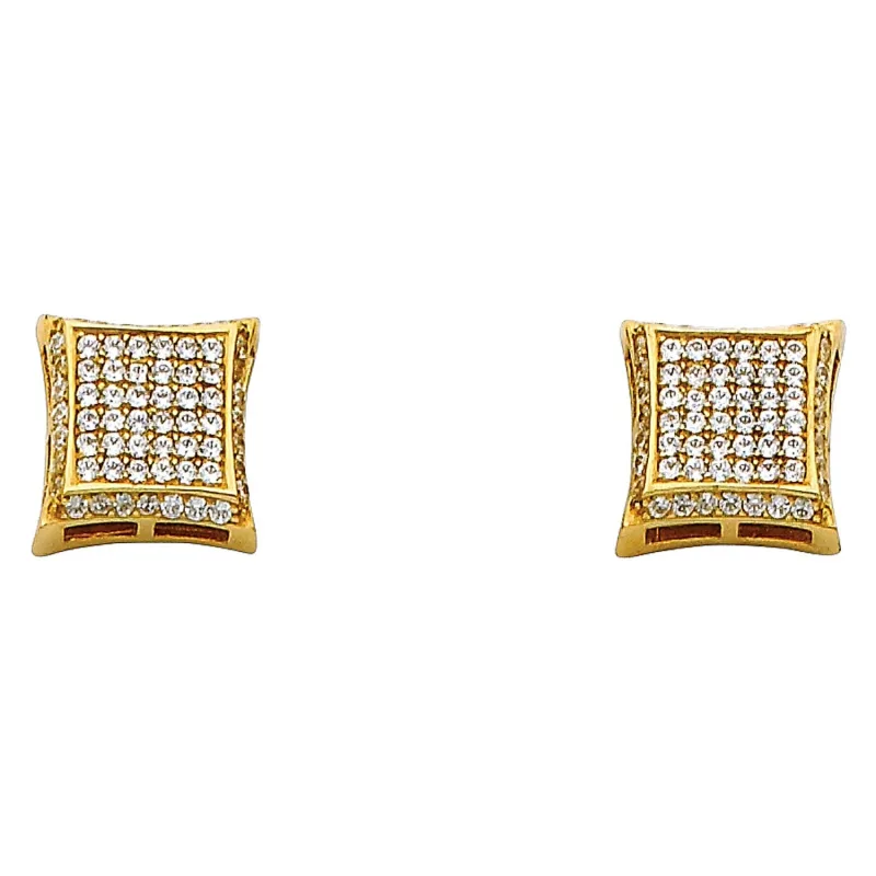 14KY SQUARE CZ EARRINGS (ER314)