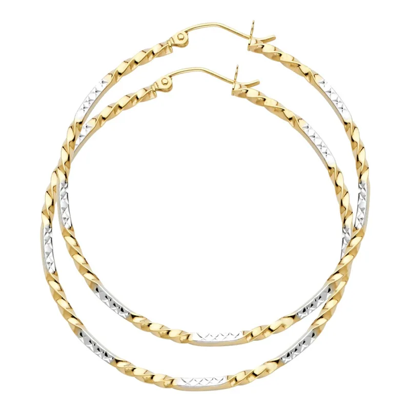 14K 2T CURLED HOOP EARRING