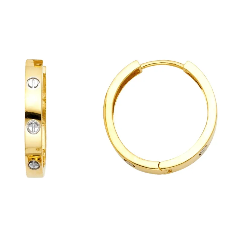 14K 2T DC STAMP HUGGIES EARRING