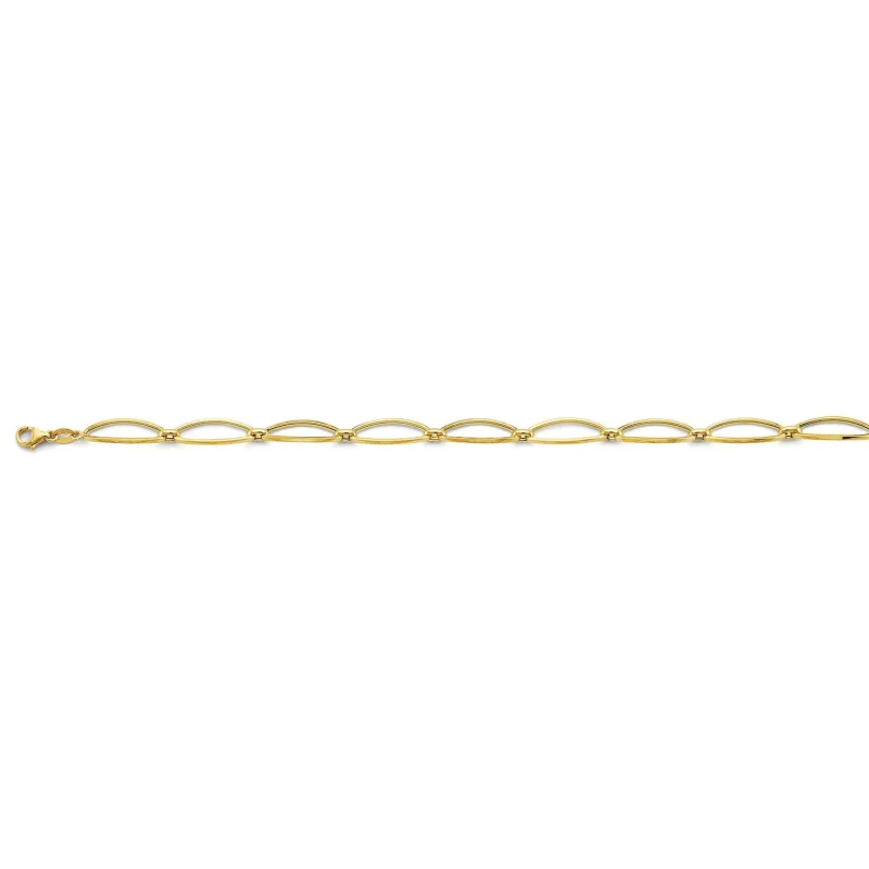 14KY Long Oval Link Bracelet