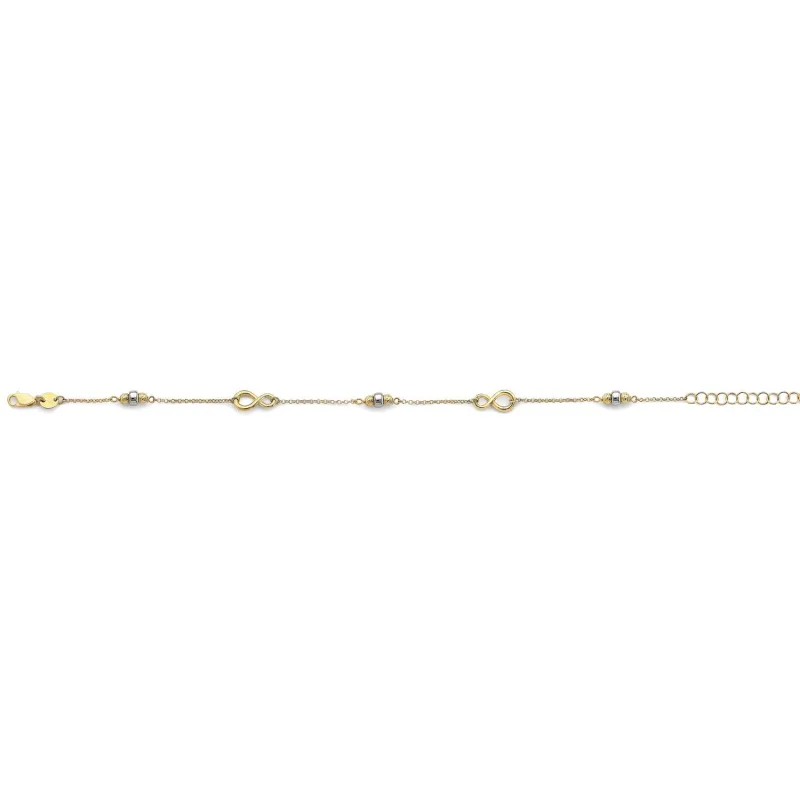 14K 2T Infinity Bead Bracelet