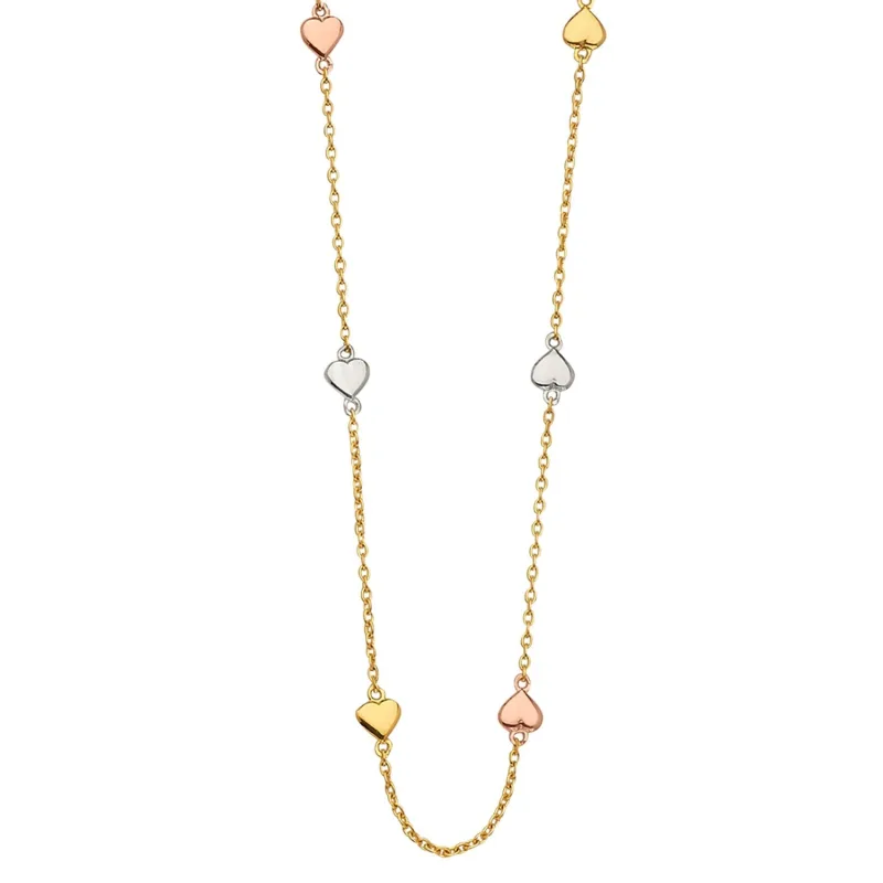 14K 3C Light Chain Necklace with Heart