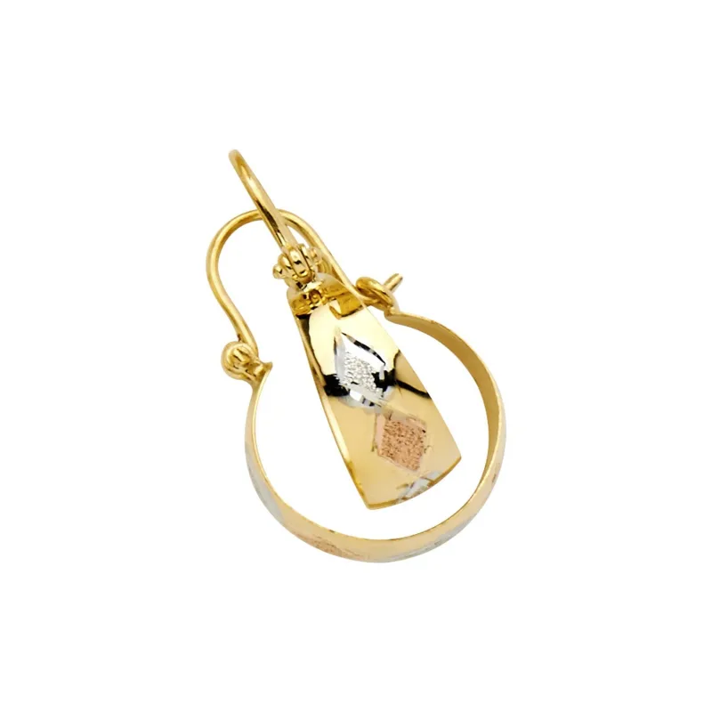 14K 3C DC GRADUATED HOOPS