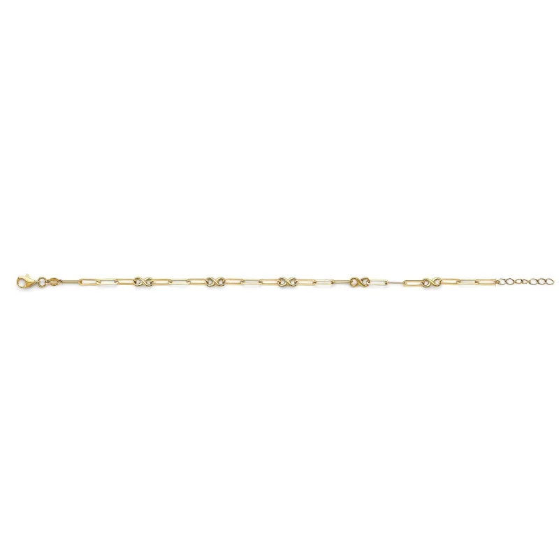 14KY Light Cross/Link Bracelet