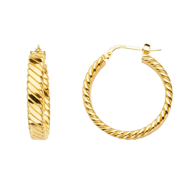 14KY Braided Hoop Earring