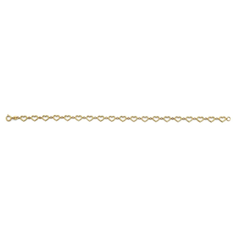 14KY Heart CZ Bracelet