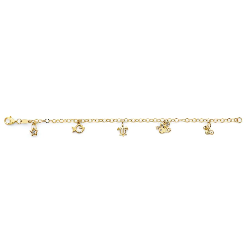 14KY Charm CZ Baby Bracelet