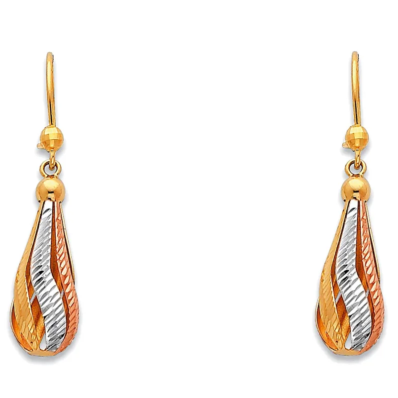 14K 3C HANGING EARRINGS (ER384)