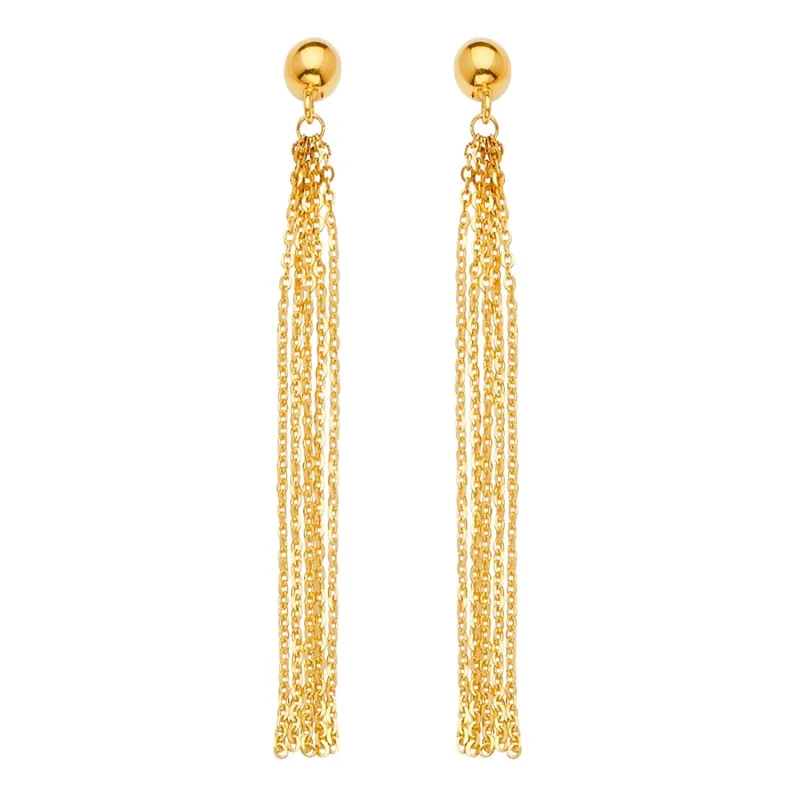 14KY Multi Chain Dangle Earring