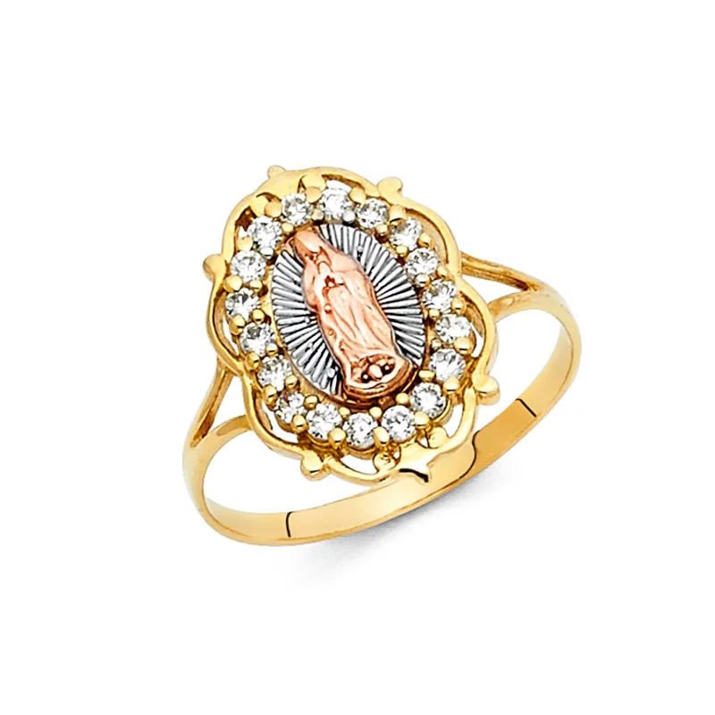 14K 3C GUADALUPE CZ RINGS (RG615)