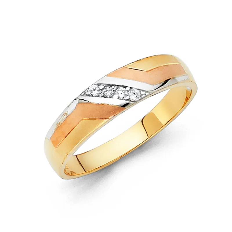 14K 3C MENS WED BAND (RG795)