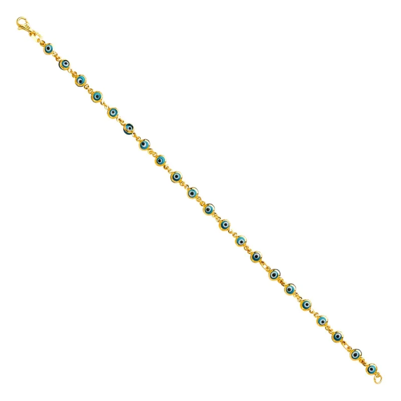 14KY SKY BLUE EVIL EYE BRACELET
