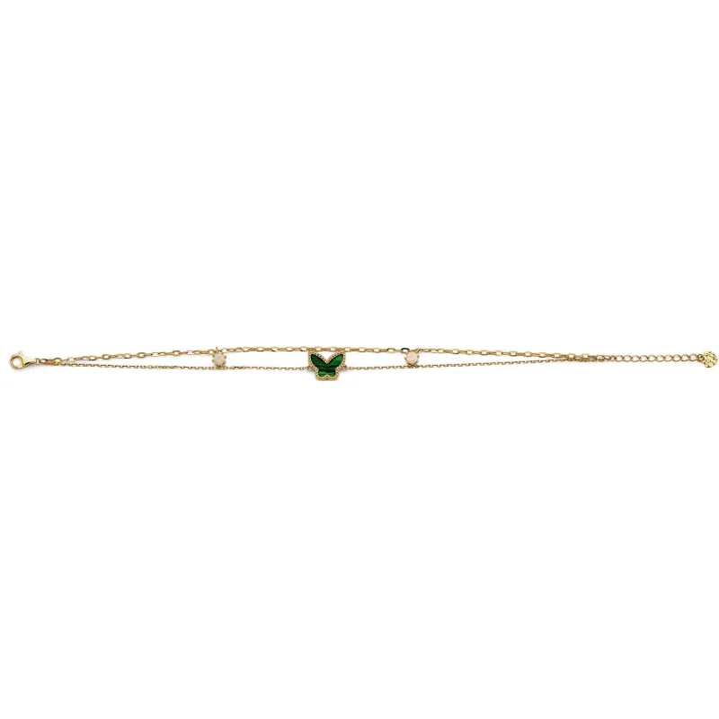 14KY 2 Line Butterfly Bracelet