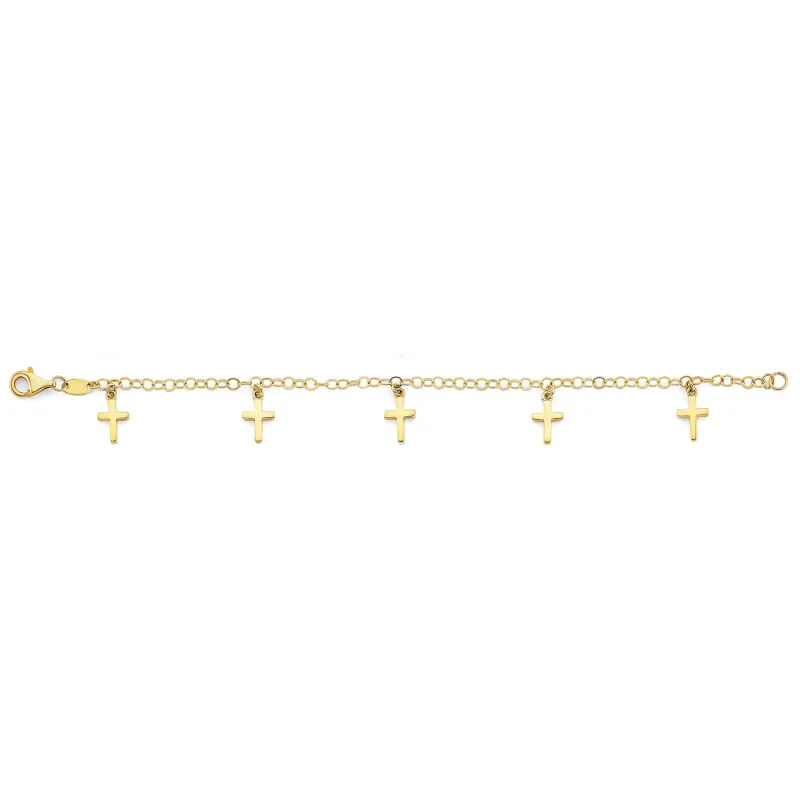 14KY Cross Charm Baby Bracelet