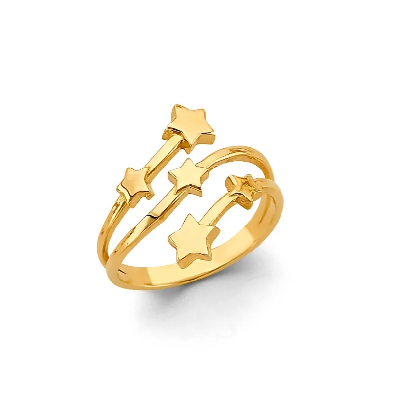 14KY 3 Line Star Ring