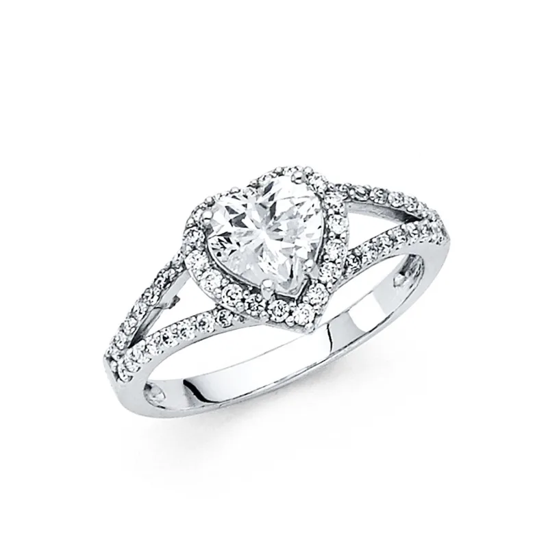 14KW CZ ENGAGEMENT RING (RG56)