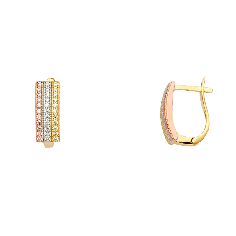 14K 3C FANCY CZ EARRING
