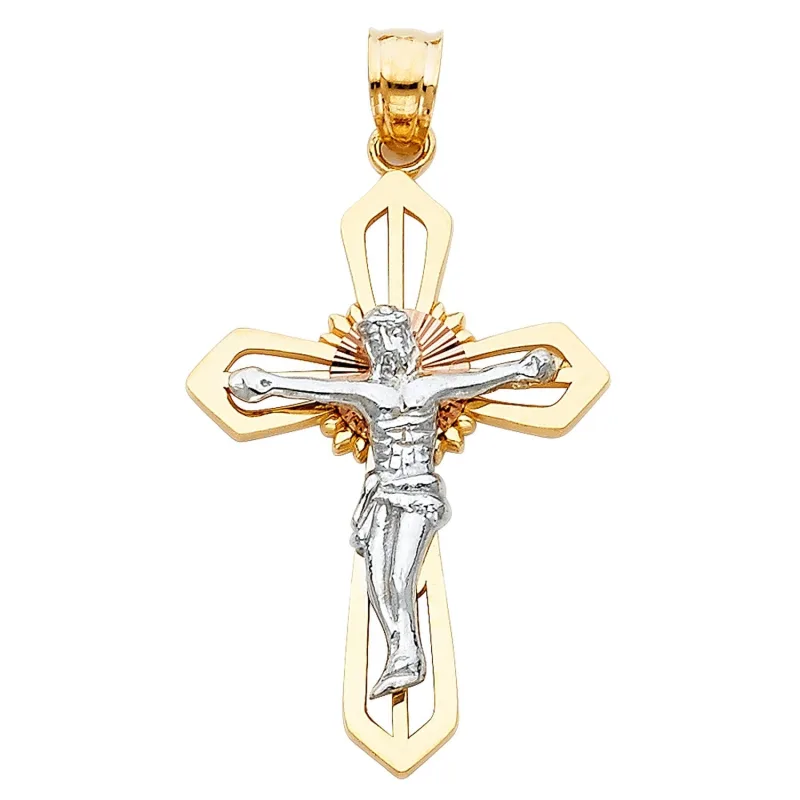 14K 3C CRUCIFIX CROSS (20X35MM)