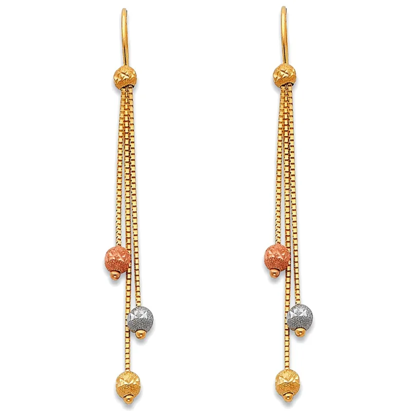 14K 3C HANGING EARRINGS (ER373)